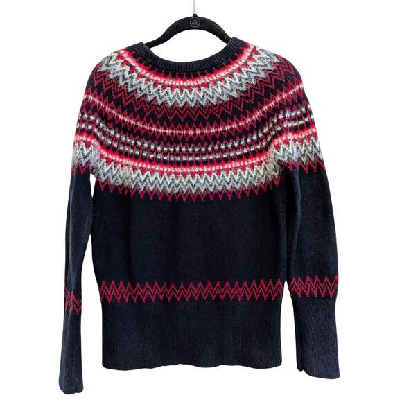Tommy Hilfiger Sweater Womens Small Fair Isle Wool Blend Sequin Nordic Ski Lodge - Picture 3 of 8